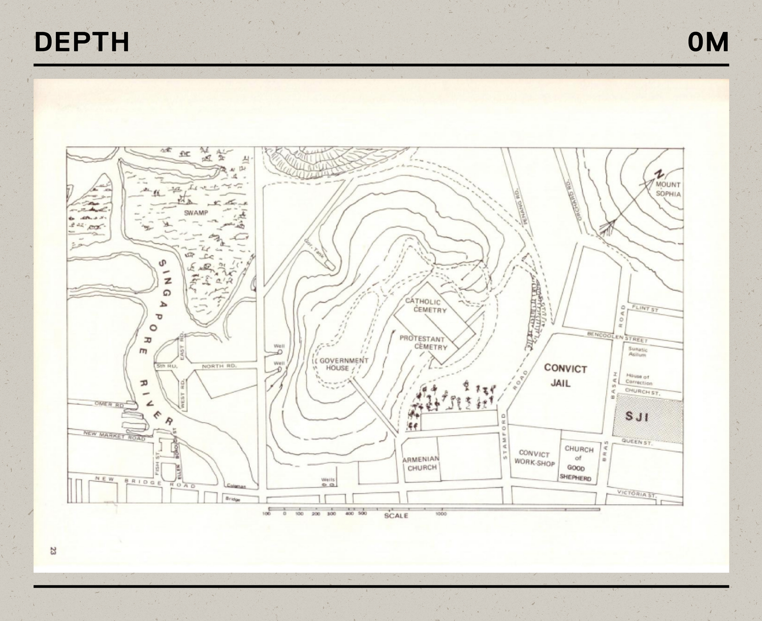 A map featuring a convict jail near the former St. Joseph’s Institution
